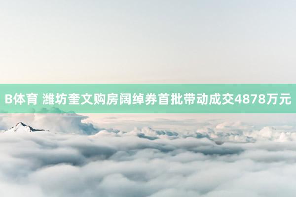 B体育 潍坊奎文购房阔绰券首批带动成交4878万元