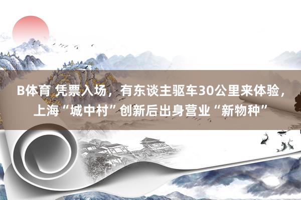B体育 凭票入场，有东谈主驱车30公里来体验，上海“城中村”创新后出身营业“新物种”