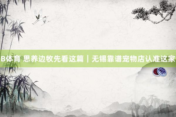 B体育 思养边牧先看这篇｜无锡靠谱宠物店认准这家