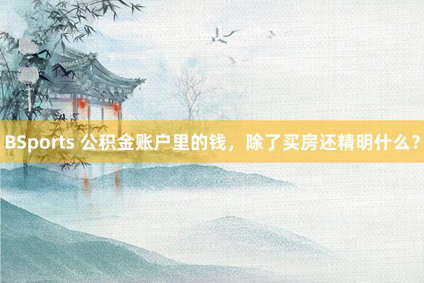 BSports 公积金账户里的钱，除了买房还精明什么？