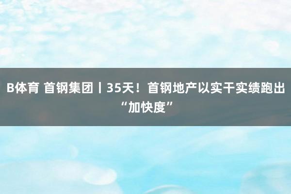 B体育 首钢集团丨35天！首钢地产以实干实绩跑出“加快度”