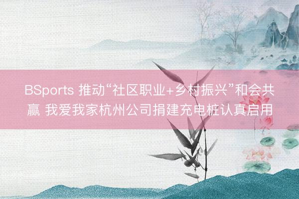 BSports 推动“社区职业+乡村振兴”和会共赢 我爱我家杭州公司捐建充电桩认真启用